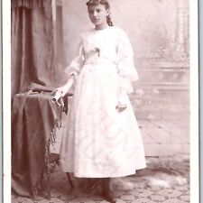 c1880s Chicago, IL Cute Young Lady Confirmation Cabinet Card Photo Lewitz B22 picture