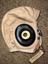 WWII Bates Shoe Co. Army Air Force Vintage Aviator Pilot Leather Cloth Skull Cap picture