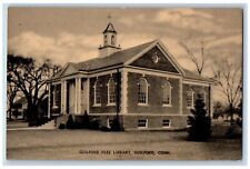 Guilford Connecticut Postcard Guilford Free Library Field c1940 Vintage Antique picture