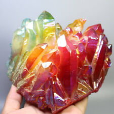 4.0lb Colorful Aura Quartz Crystal Titanium Bismuth Silicon Cluster Rainbow picture