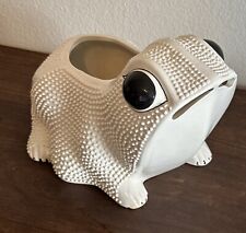 MCM Large White Hobnail Frog Planter In the Style of Jean Roger - Made in Italy picture