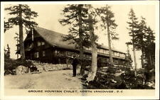Grouse Mountain Chalet ~ North Vancouver BC Canada ~ RPPC real photo postcard picture
