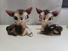 Vintage MCM Anopomorphic Deer Bambi Fawn Salt/Pepper Shakers Japan picture