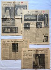 Original NEWSPAPERS - QUEEN ELIZABETH & PRINCE PHILIP - WEDDING - 4PCS - 1947 picture