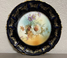 R.C. Claire Bavaria Plate - Cobalt Blue, Gold Trim Flowers- Vintage, Rosenthal picture