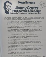 Jimmy Carter Presidential Announcement Speech Signed Twice picture