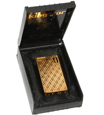 Vintage Kingstar Gold Tone Electronic Gas Lighter w/ Original Box Case RARE picture