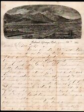 1882 Colorado Springs - BEAUTIFUL HISTORY EX RARE Letter Head Bill picture