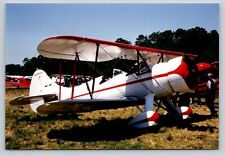 Waco UPF-7 modified BIPLANE color real photo snapshot 5.75x3.75 inches ( 1942) picture