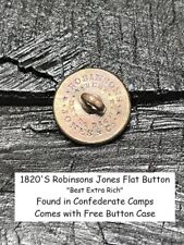 Old Rare Vintage Antique Civil War Relic 1820'S Robinsons Jones Flat Button picture