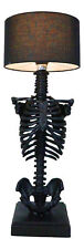 Gothic Ossuary Black Skeleton Rib Cage Torso Human Anatomy Table Lamp With Shade picture