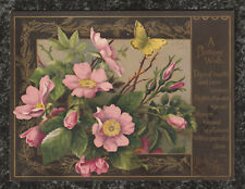 Gorgeous 1882 Gilded Victorian Birthday Card L Prang Wild Roses Butterfly 7x5.5 picture