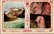 Vintage Postcard St. Gottards Pass Switzerland,The Beautiful Mer De Glace 1910pm picture