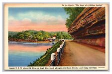 US Highway Along 71 Elk River Near Neosho Missouri MO UNP Linen Postcard N25 picture