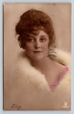 RPPC Elegant German Woman Portrait Fur Coat VINTAGE Postcard 5 Deutsche Reich picture