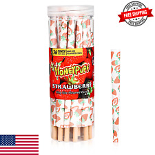 HONEYPUFF Classic King Size Strawberry Flavored Rolled Cones Cigarette Paper36pc picture