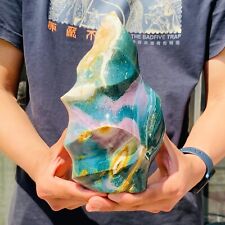 4.12LB Natural Colorful Ocean Jasper Torch Quartz Crystal Flame Point Healing picture