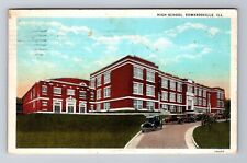 Edwardsville IL-Illinois, High School, c1930 Antique Vintage Souvenir Postcard picture