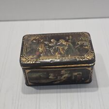 1920s Vintage Dutch Biscuit Tin With Music Scenes From 17th And 18th Century picture