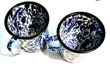 Vintage White and Blue Swirl Metal Coffee Cups completely amazing picture