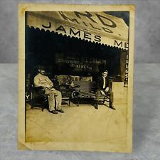 Antique Vintage Men in Front of Ice Cream Soda Drug Store 1921 Oklahoma picture
