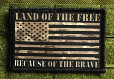 Land of the Free BECAUSE of the Brave Multicam Subdued Morale Patch picture