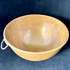 Mixing Bowl Round Copper Bottom Brass Hook Handle England 8.5” Diameter 4” High picture