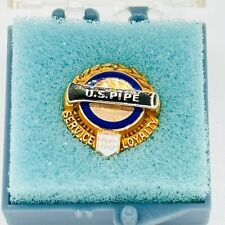 Vintage 10K Gold US Pipe 20 Year Service Loyalty Award Pin In Original Case picture