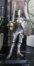 Suit Of Armor Medieval Knight Guard With Broad Shield and Sword Mini Figurine picture