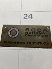 SCCA VINTAGE NATIONAL CHAMPION BRASS DASH PLATE 1965,68,69,70,71,72,73 picture