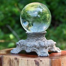 Large Witchy Antique Cast Iron Victorian Crystal Ball Magic Divination 150mm  picture