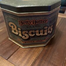 Vintage Betty Butter Better Biscuits Tin Made in England Octagonal-EXCELLENT- picture