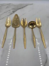 Vintage J.H. Golden Bouquet Flatware Electroplated Set of 5 Serving Pieces picture