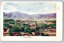 Golden Colorado Postcard Birds Eye View Mountains Buildings Trees 1905 Unposted picture