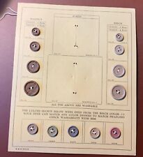 Vintage B & S 573 A Salesman metal coated button sample swatch card picture
