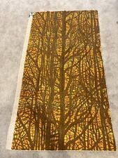 Vintage Elenhank Linen Silk Screen Fabric Remnant Sample w/Tag Woodland Trees EC picture