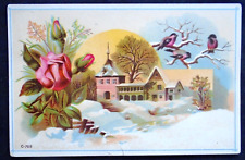 Victorian Trade Card, Vienna Roller Mills, Flour, winter scene picture