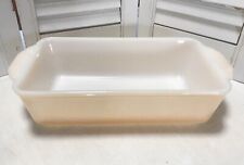 VINTAGE ANCHOR HOCKING FIRE KING PEACH LUSTER GLASS BREAD LOAF PAN Reversed Logo picture