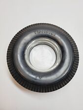 Vintage Firestone Deluxe Champion Tire Gum Dipped Glass Ashtray Made in USA picture