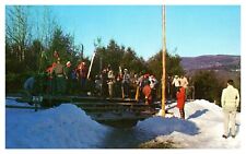 Postcard - Skiers and Toboggan Riders at Eastover Resort in Lenox Massachusetts picture