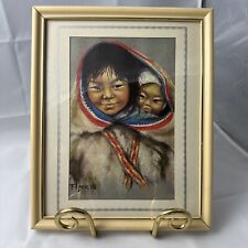 Vintage Dorothy Francis Matted Print American Eskimo Alaska Children Baby picture