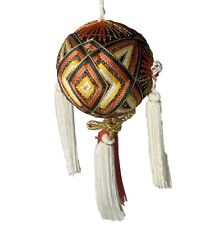 Vintage Japanese Temari Ball Hand Threaded Ornament picture
