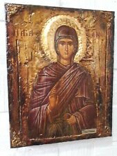 Saint St. Anne Anna Αννα-Antique Style Icon on Wood-Greek Orthodox Russian Icons picture