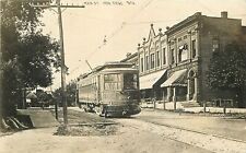 Postcard RPPC Wisconsin Iron Ridge Main Street Trolley 23-10220 picture