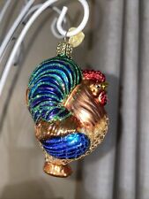 OWC Old World Christmas Blown Glass Rooster #16006 3.5” picture