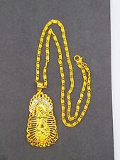 Our Lady Of Guadalupe 3D Large Well Detailed Pendant Gold Clad With CZ  picture