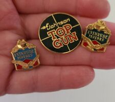 Lot of 3 Evinrude Motors and Johnson  Top Gun Employee Pins Advertising Boating picture