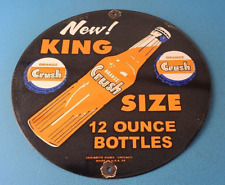 Vintage Orange Crush Sign - Soda Drink King Size Porcelain Gas Oil Pump Sign picture