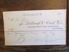 Antique Ephemera Document 1800s Billhead Newburgh NY Watchmakers Jewelers  picture
