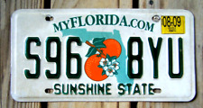 NICE 2009 Florida License Plate S96 8YU Sunshine State with pair of Oranges picture